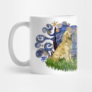 Golden Retriever in Starry Night Mug